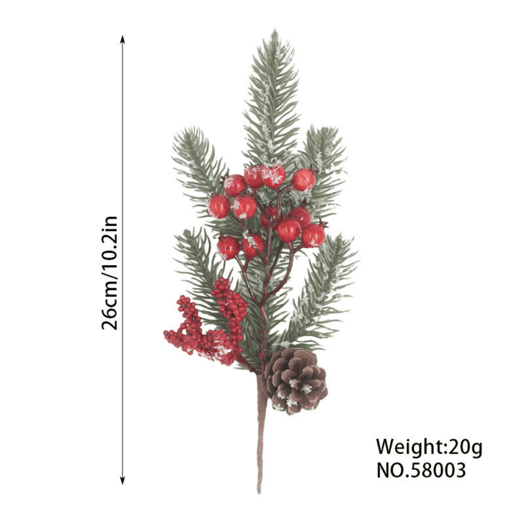 Green and Red Pine Branches