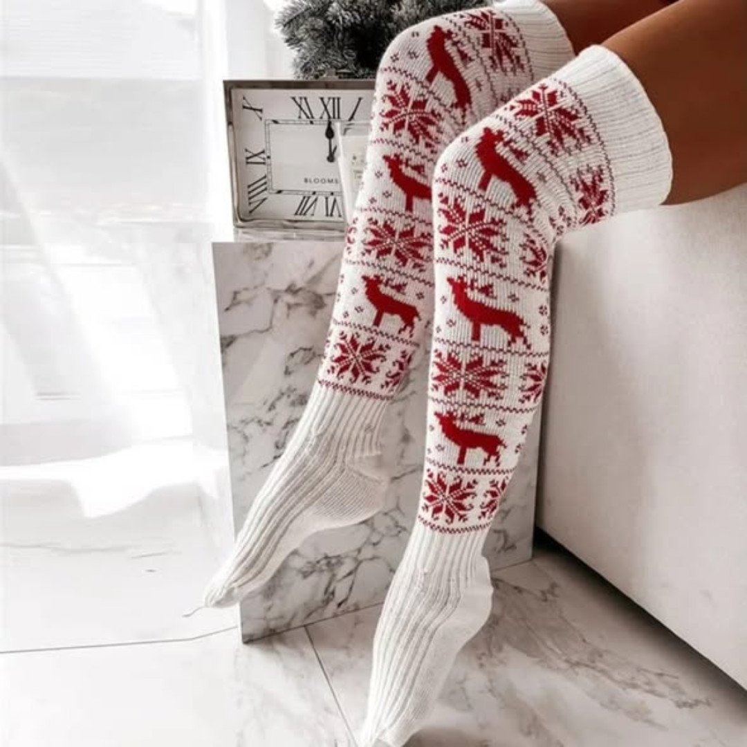 Christmas Themed Women's Knit Leg Warmers
