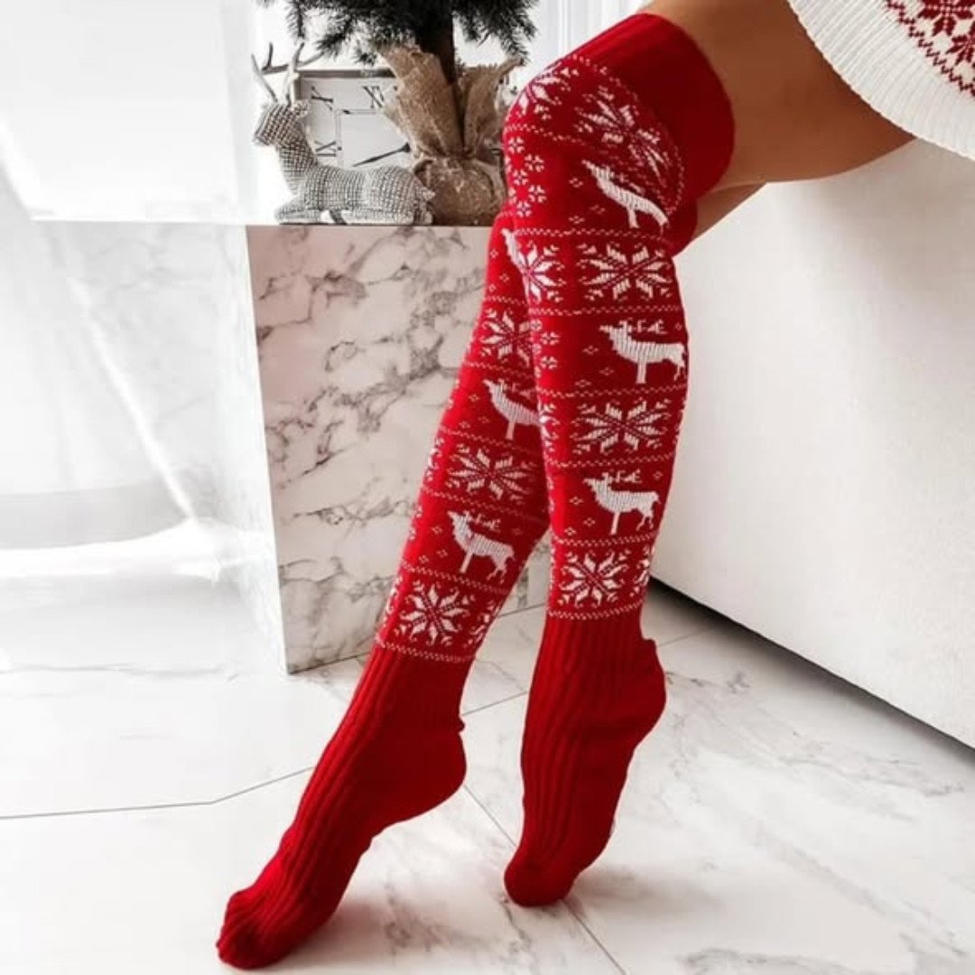 Christmas Themed Women's Knit Leg Warmers