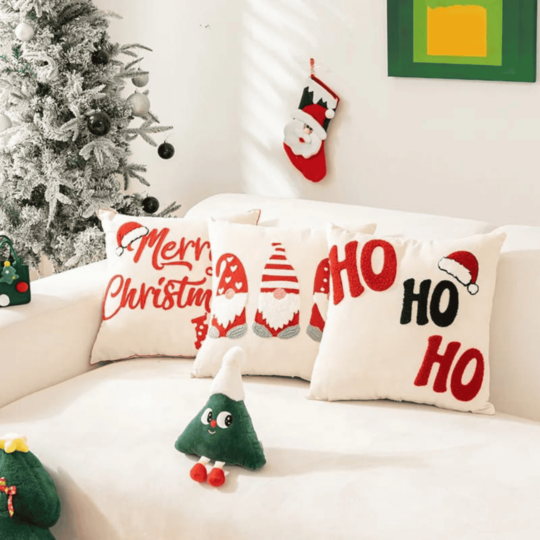 Nordic Christmas Embroidered Cushion Cover