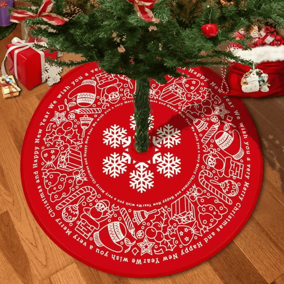 Red Christmas Tree Skirt