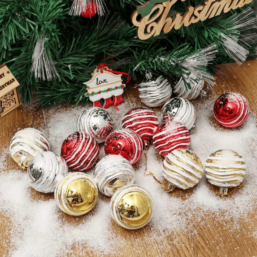 6pcs Colorful 3D Christmas Ball Pendant Decoration