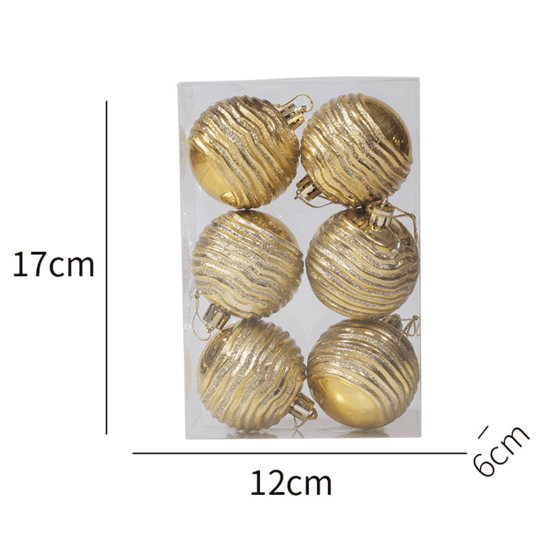 6pcs Colorful 3D Christmas Ball Pendant Decoration