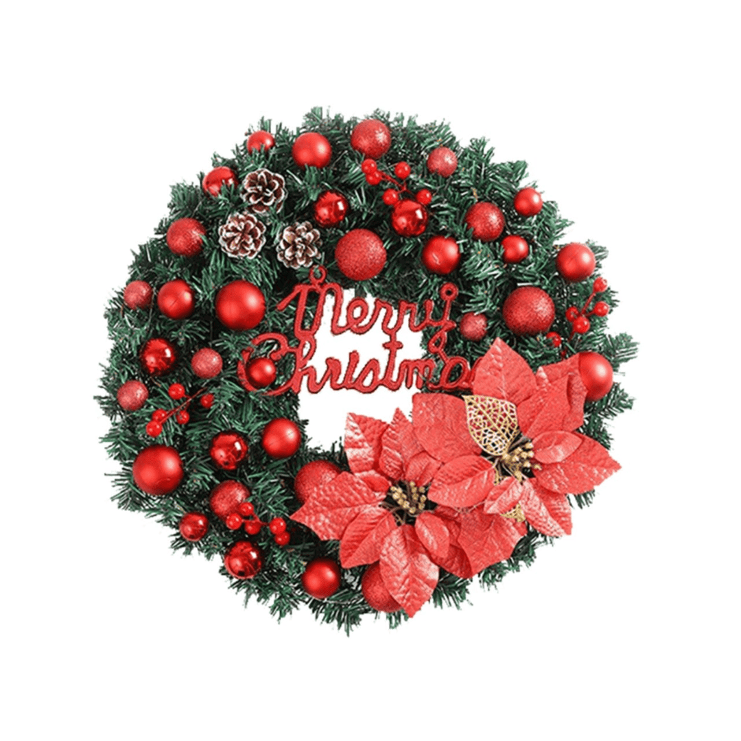 Christmas Wreath Decor Gold and Red
