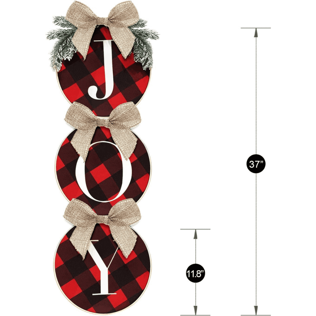 Joy Sign Buffalo Plaid Christmas Wreath