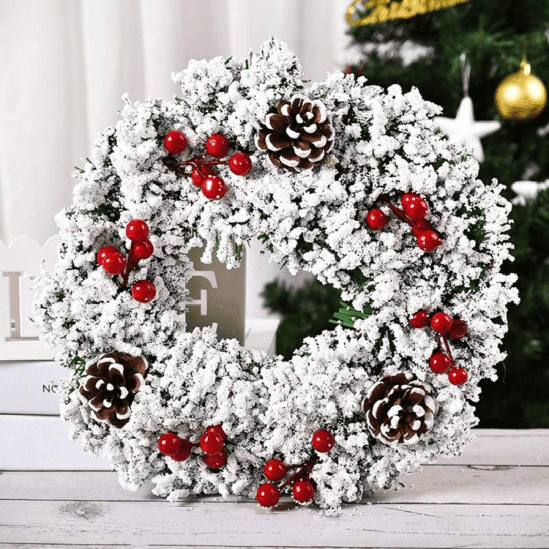 32cm Front Door Christmas Wreath With Christmas Pine Cone