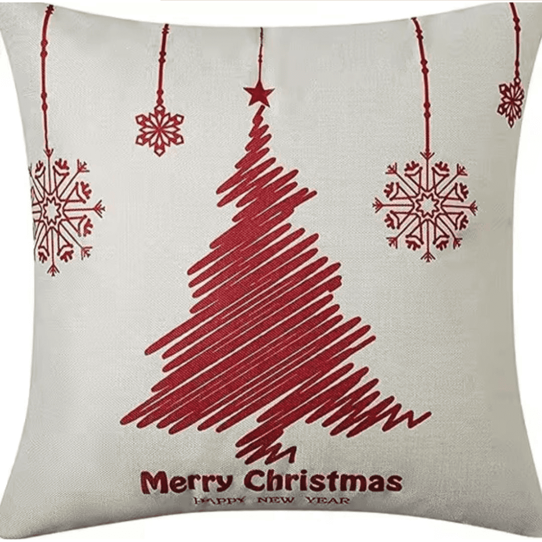 Heavy Linen Christmas Throw Covers