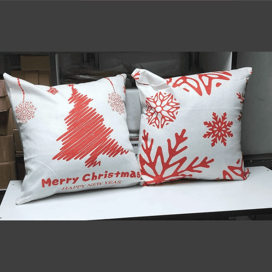 Heavy Linen Christmas Throw Covers