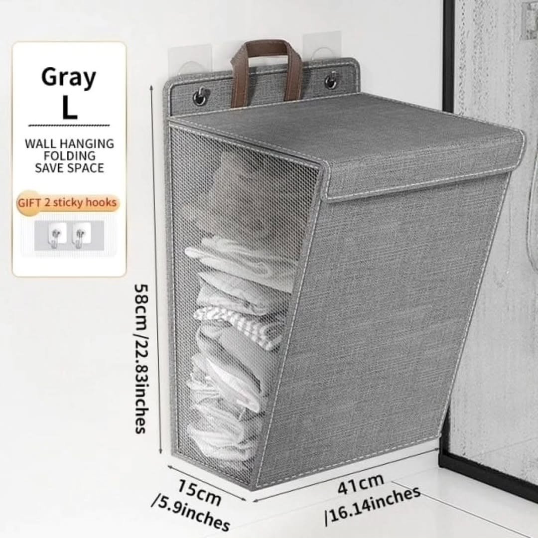 Wall Mounted Foldable Adhesive Laundry Basket
