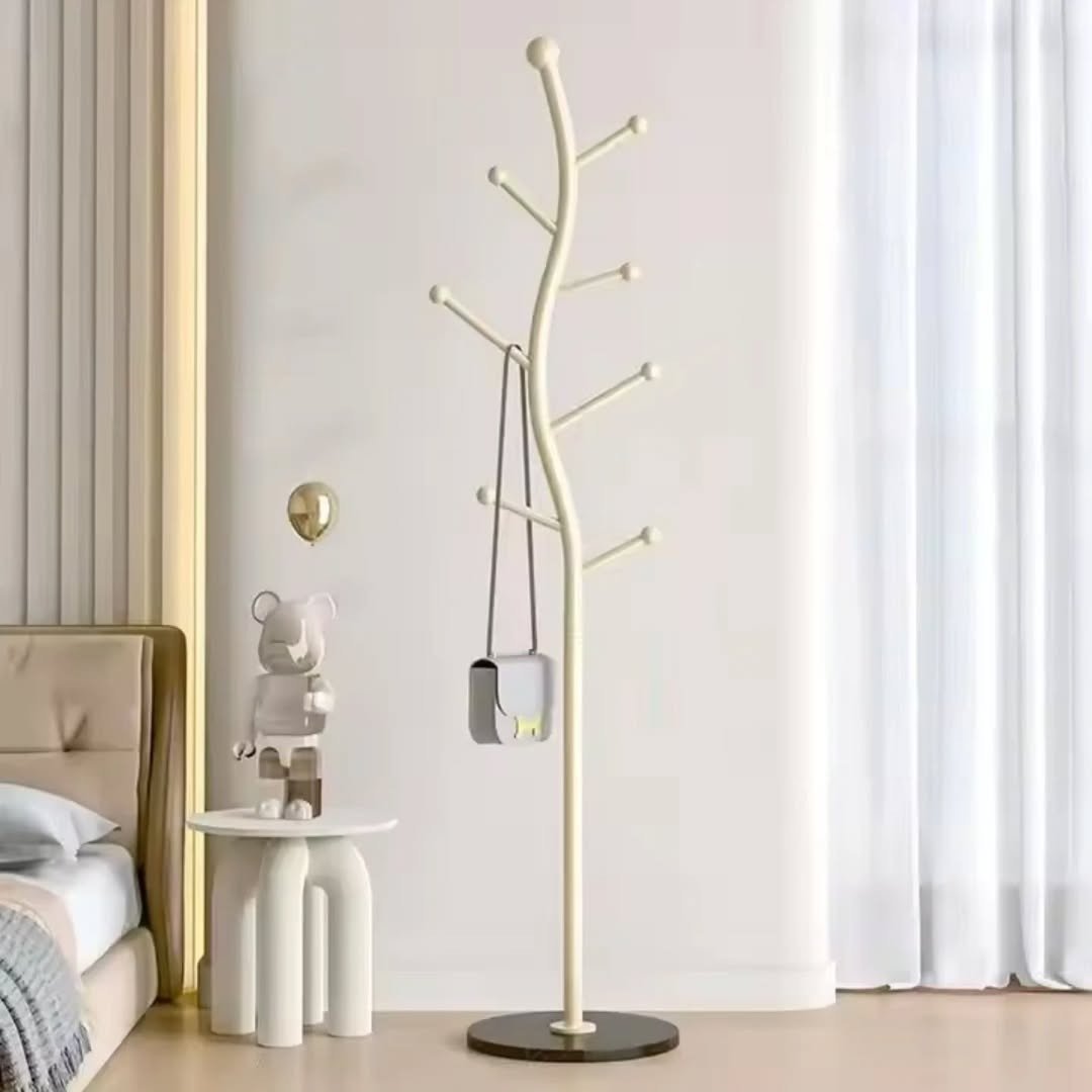 Cream Style Floor Standing Coat Rack