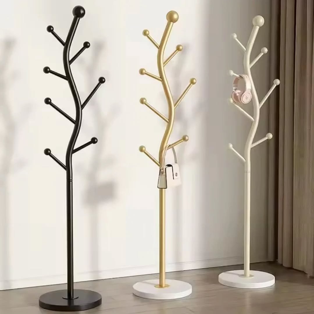 Cream Style Floor Standing Coat Rack