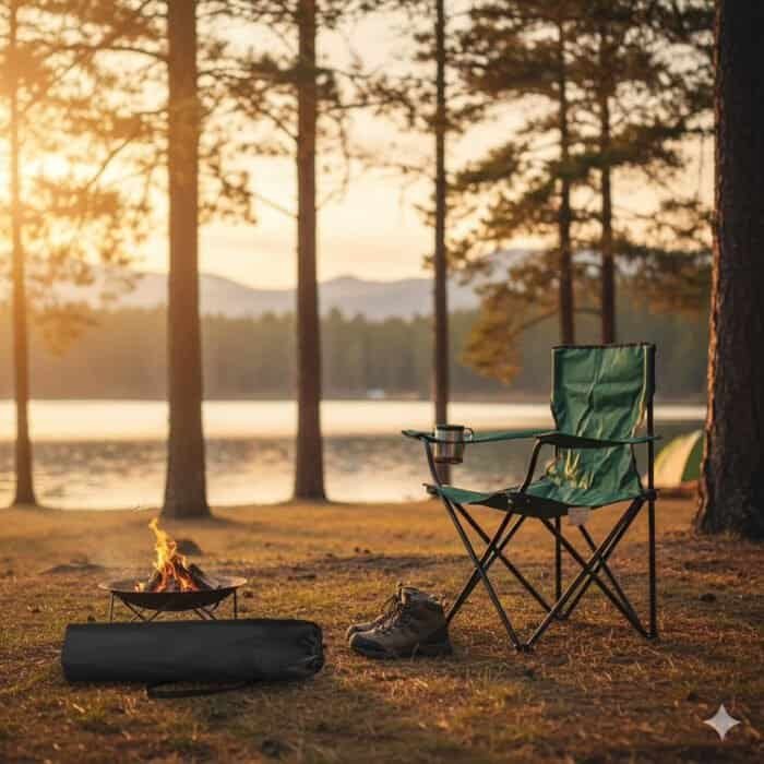 Foldable Portable Camping Chairs with Arm Rest