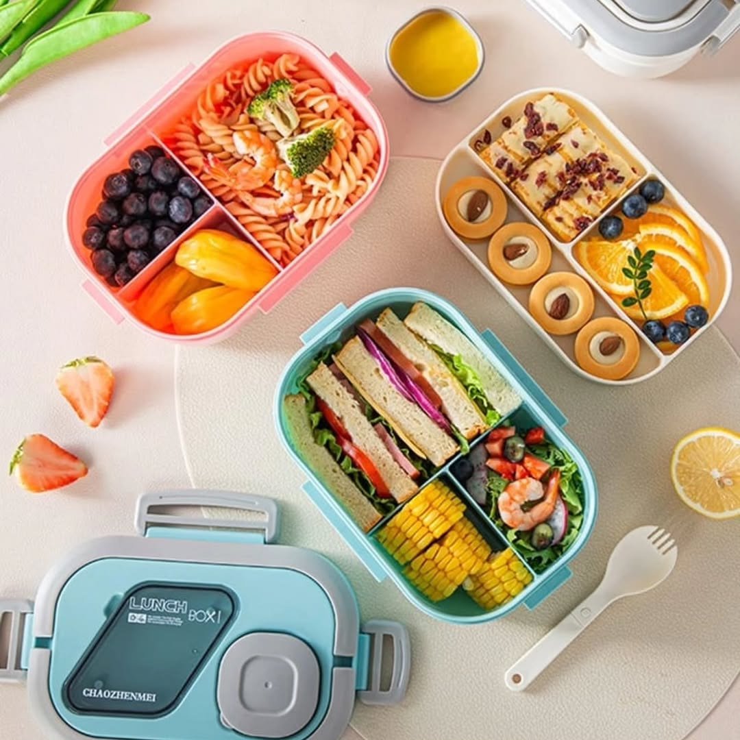 Double Layer 1400ml Lunch Box with Cutlery Set