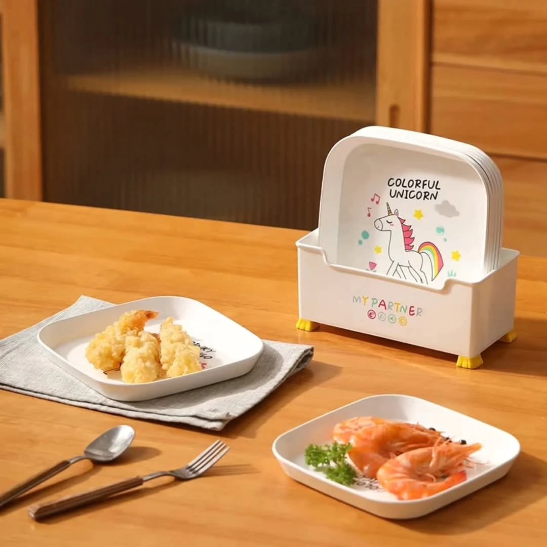 Meal General Split Kids Snack Plates with Stand