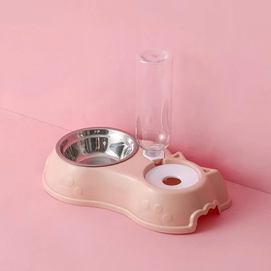 Automatic Pet Feeding Bowl with Water Dispenser