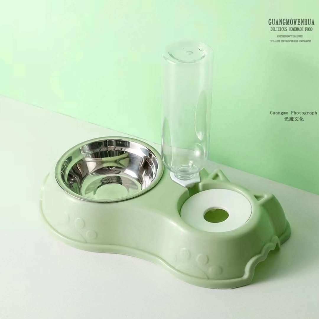 Automatic Pet Feeding Bowl with Water Dispenser