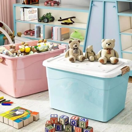 Storage Buckets with Lid and Pulley Wheels