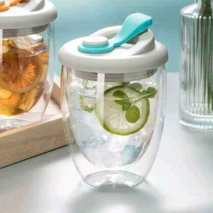 Leak Proof Double Wall Glass Cup