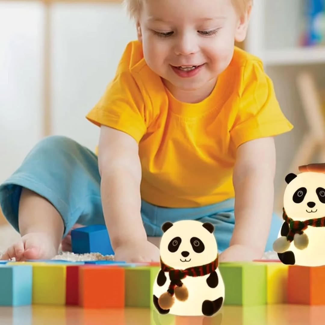 Panda Kids Night Silicone LED Bedside Lamp