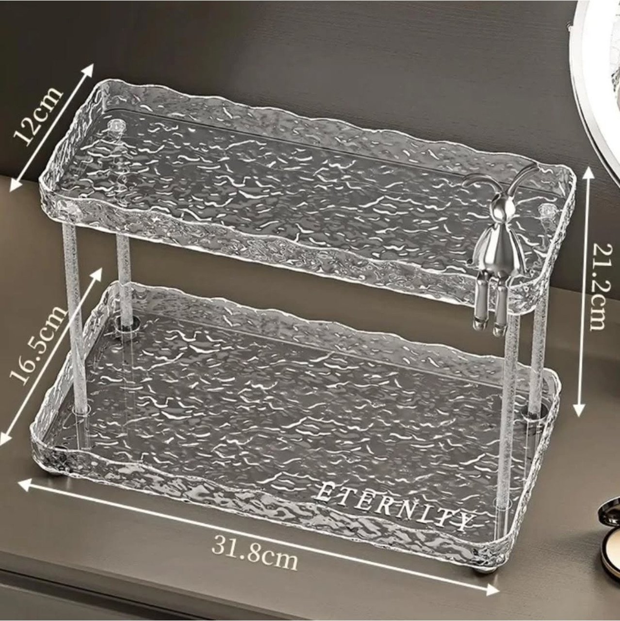Two Tier Crystal Like Makeup Organizer