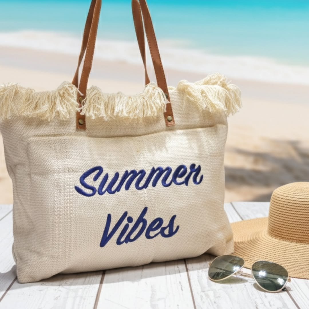 Summer Vibes Women Beach Market Bag