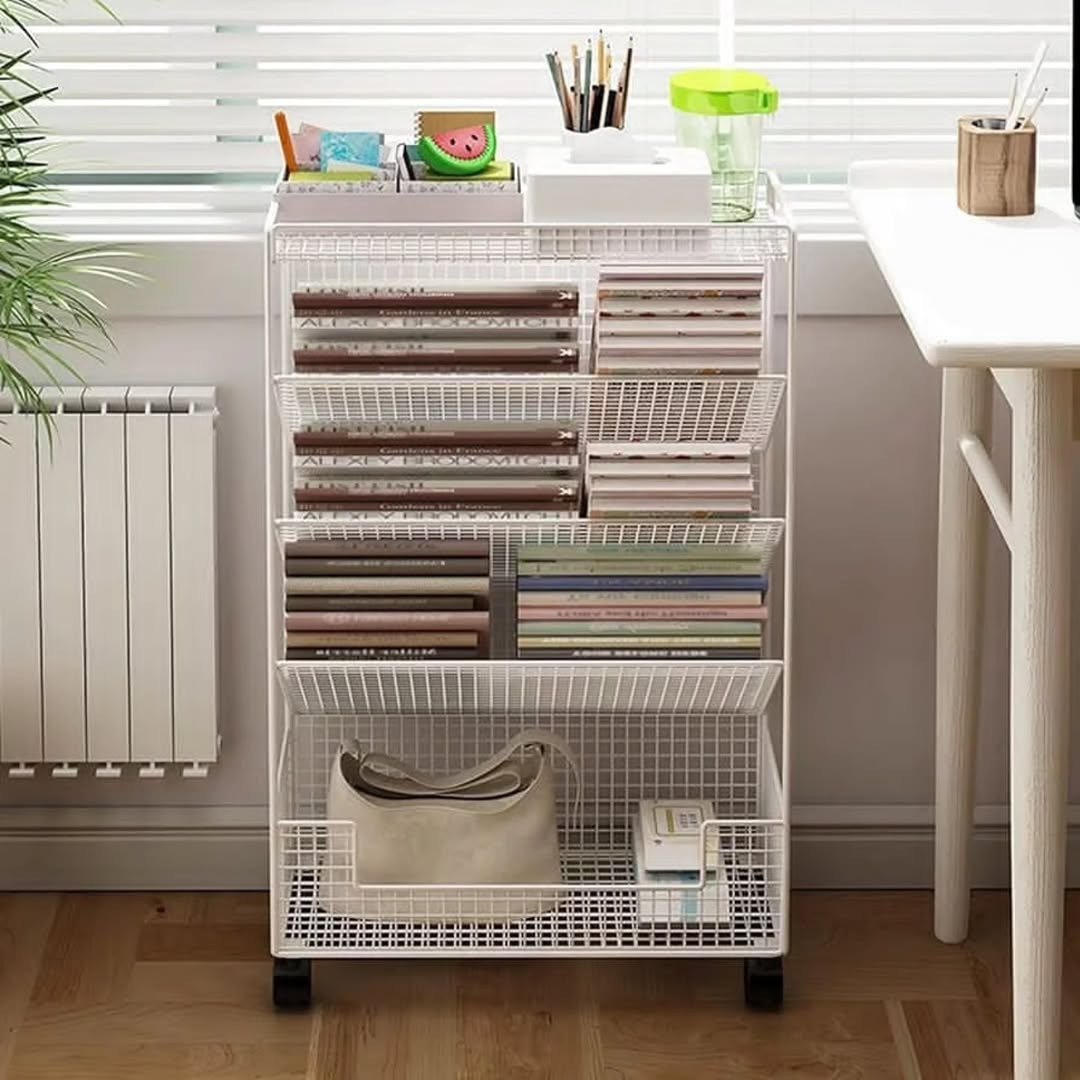 Multipurpose Bookshelf Stand with Wheels