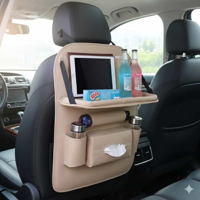 Multifunctional Car Back Seat Storage Bag With Dining Tray