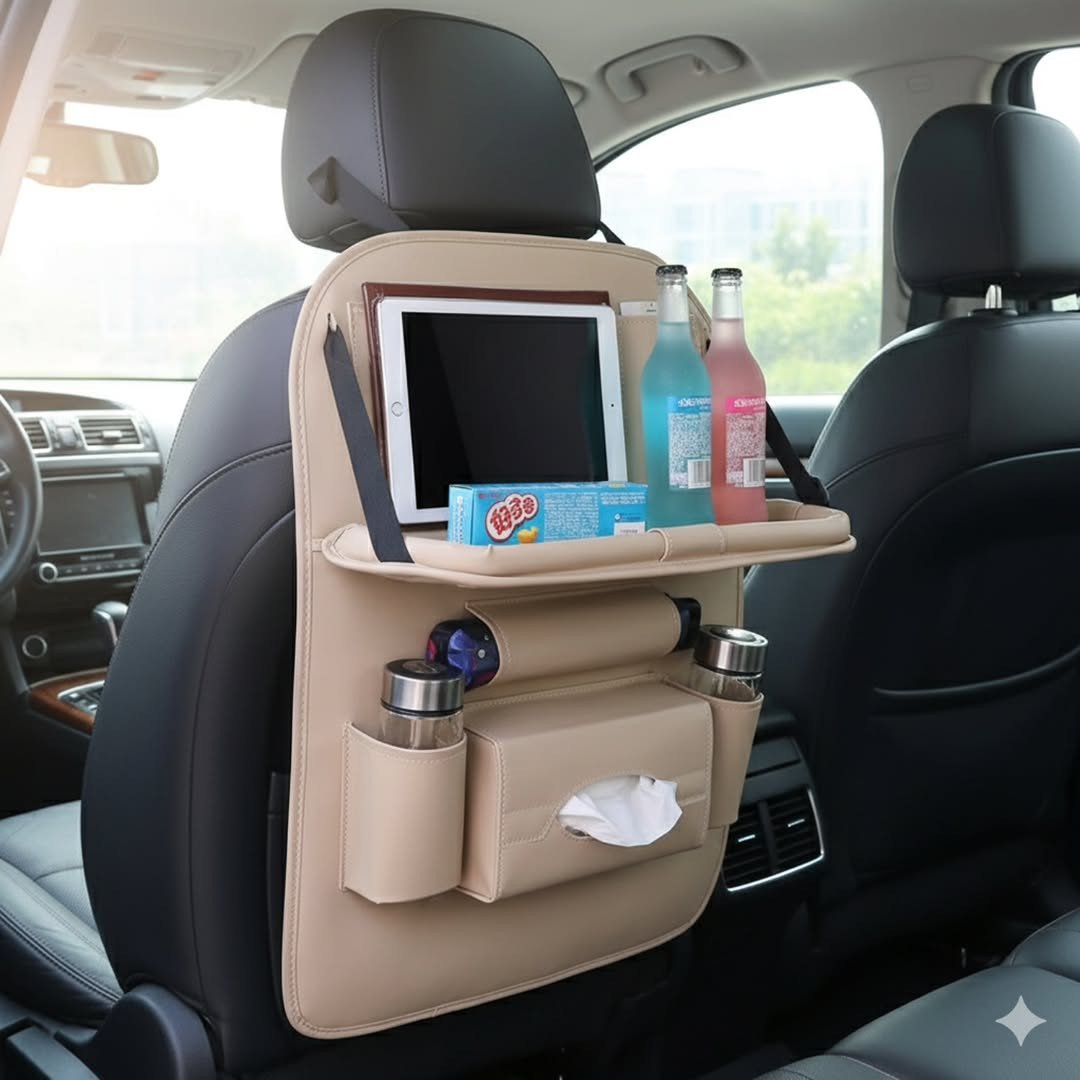 Multifunctional Car Back Seat Storage Bag With Dining Tray