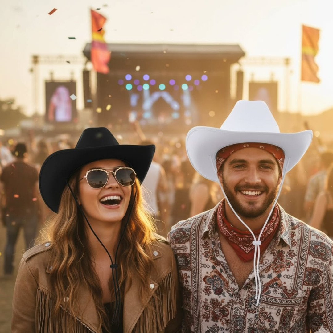 Cow Girl Hats With Tie Loop