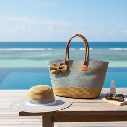 Straw Bags with Matching Hats