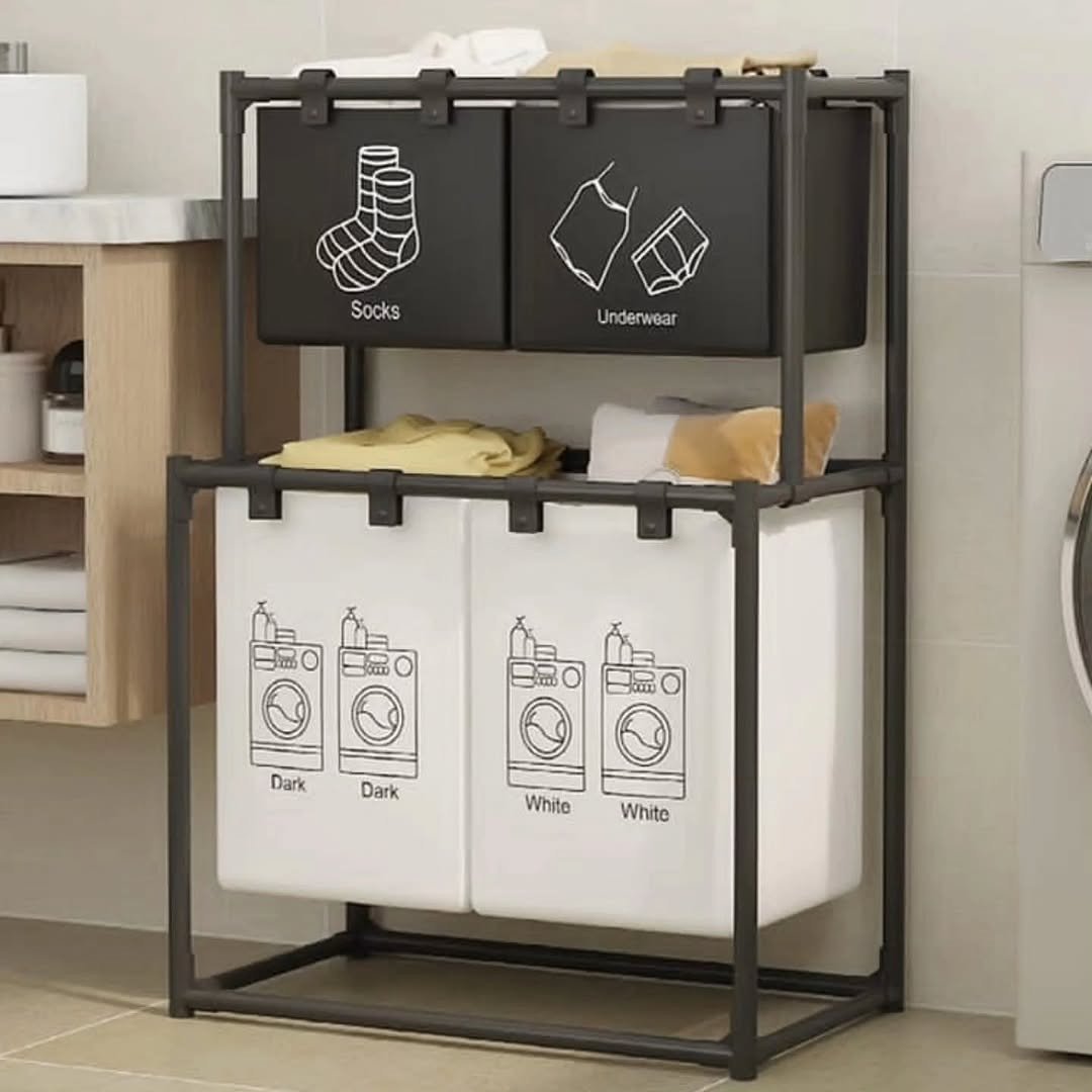 Foldable Laundry Basket with Wheels