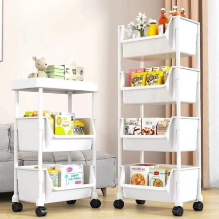 4 Layer Trolley Bookshelf and Storage Rack