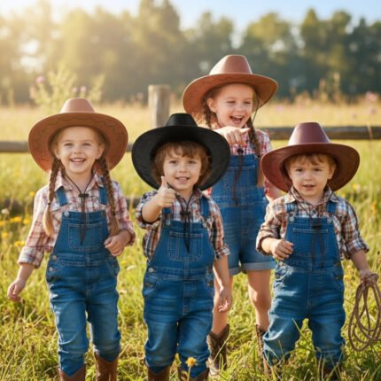 Kids Leather Cowboy Hats