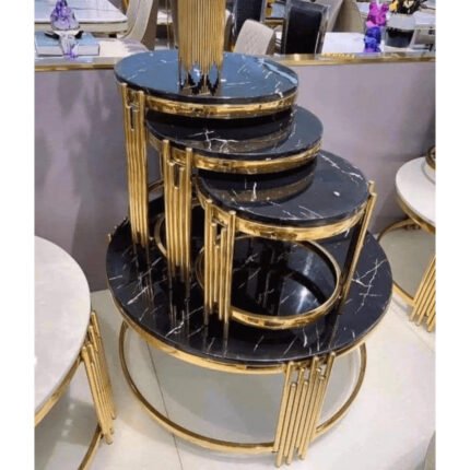 Black 4-in-1 Pure Executive Marble Table Set