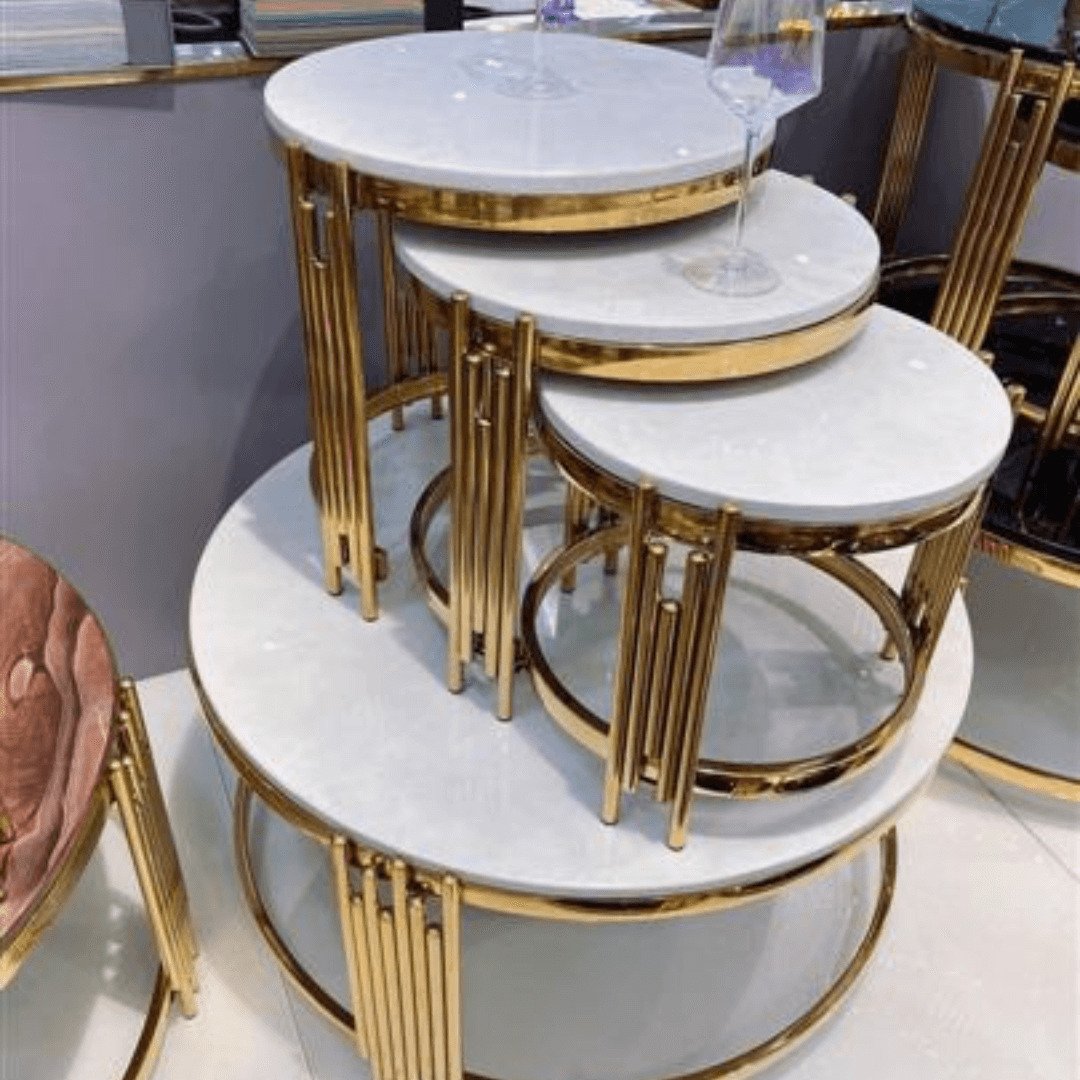 White 4-in-1 Pure Executive Marble Table Set