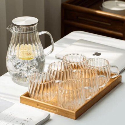 Striped Pumpkin Transparent Glass Pitcher