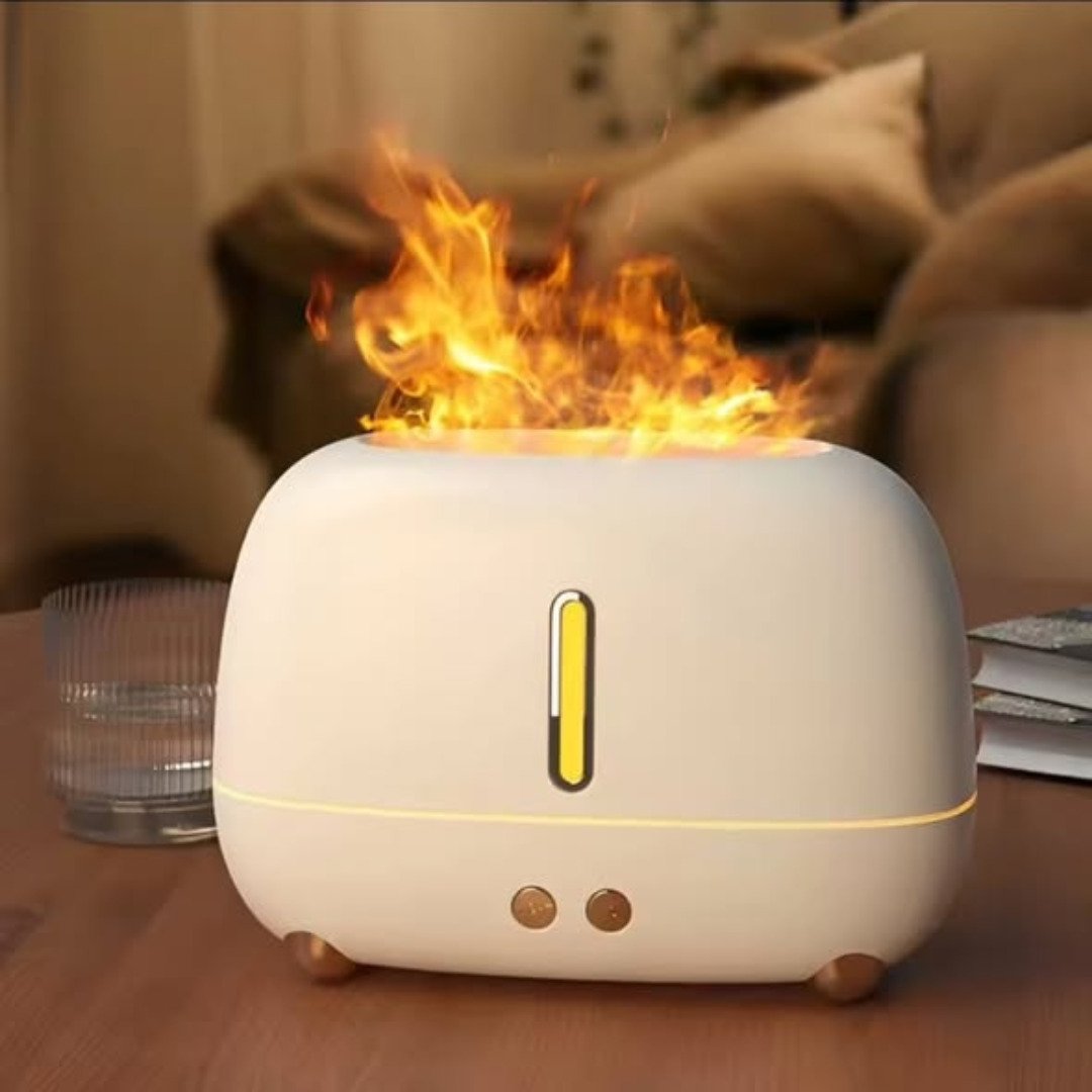 Portable Colorful Cool Mist USB LED Room Fire Flame Humidifier