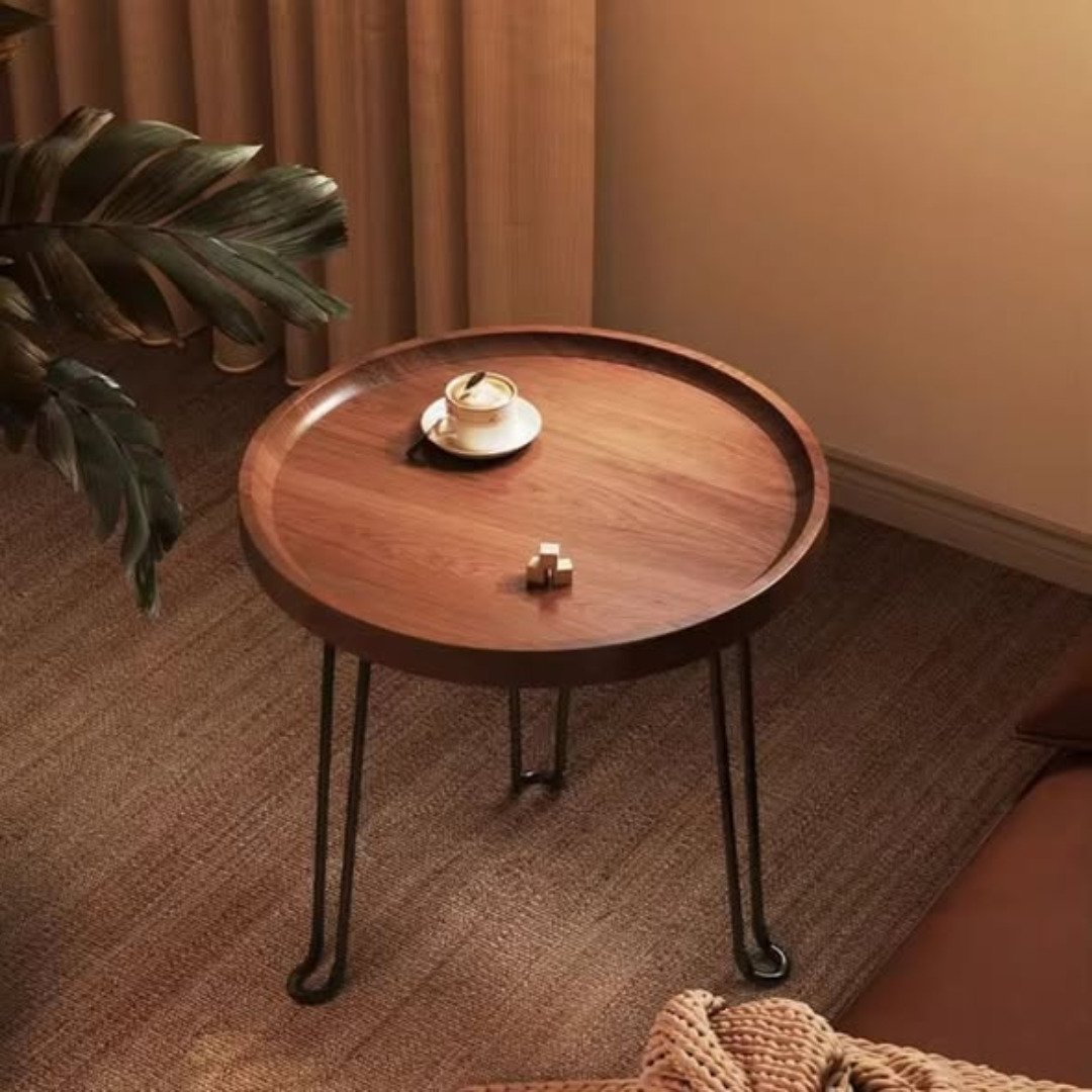 Mid Century Metal and Wood Side Table