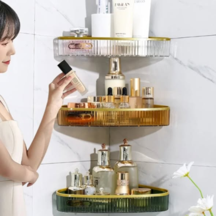 Acrylic Punch Free Bathroom Corner Shelf