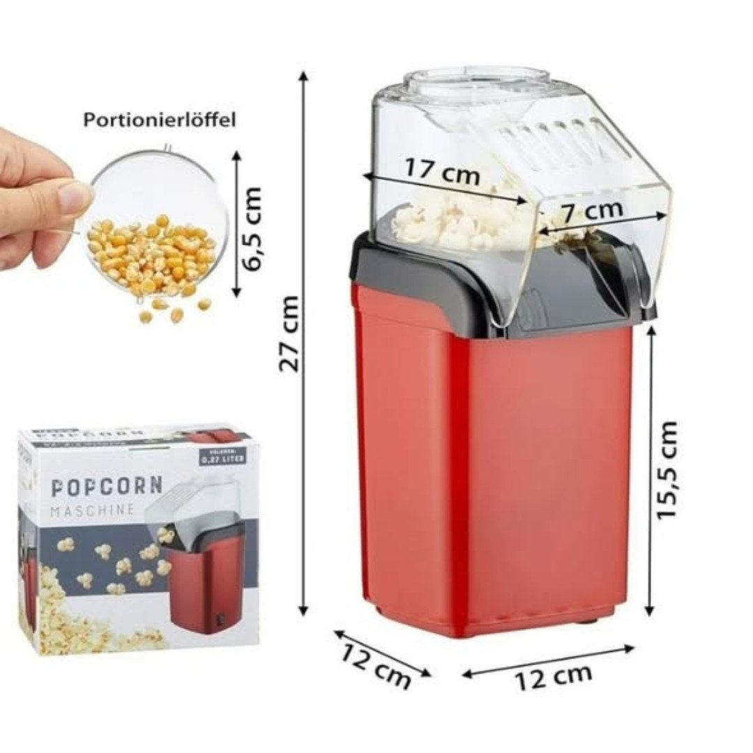 Portable hot air popcorn maker