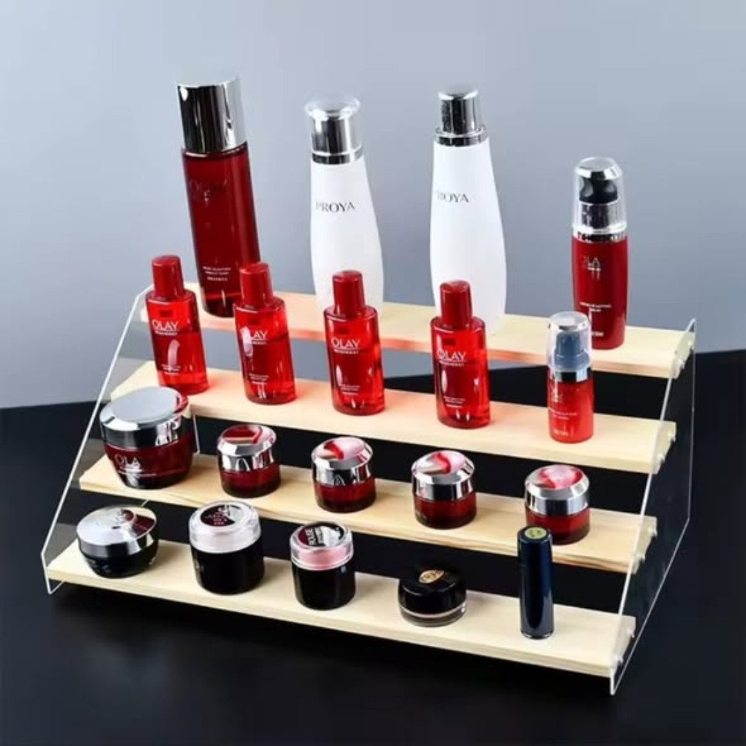 4 Tier Bamboo and Acrylic Multipurpose Stand