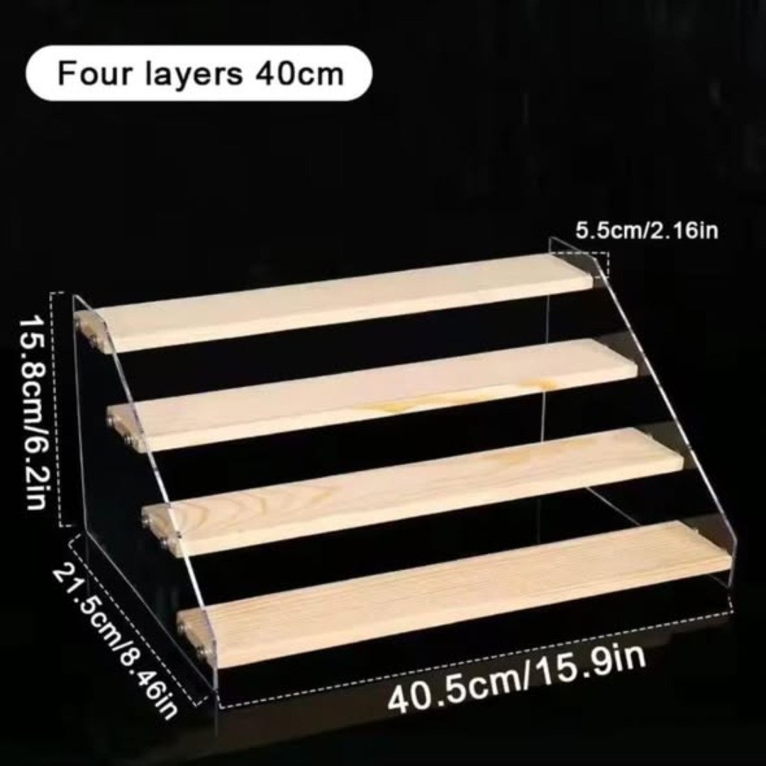 4 Tier Bamboo and Acrylic Multipurpose Stand