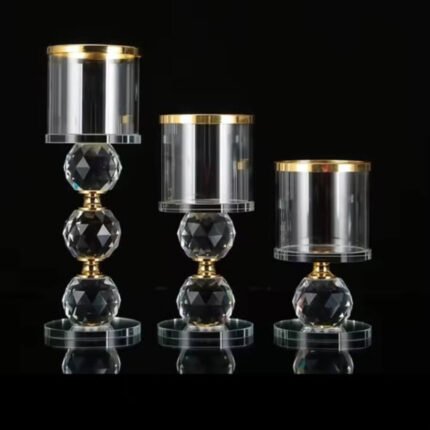 3pcs Crystal Glass Candle Holder