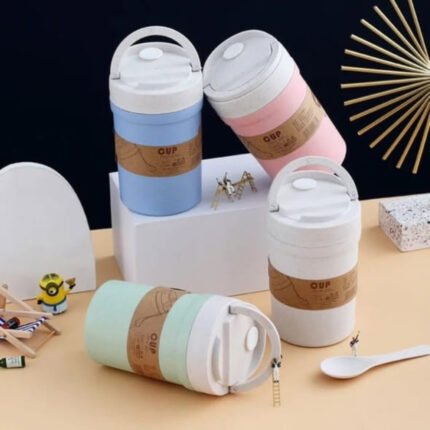 350ml Wheat Straw Soup Cup with Spoon