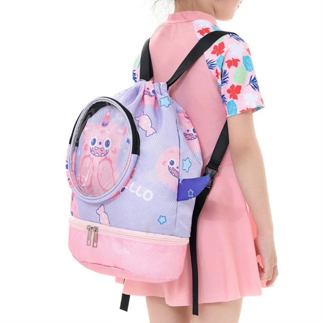 Cartoon Drawstring Waterproof Swimming Bag