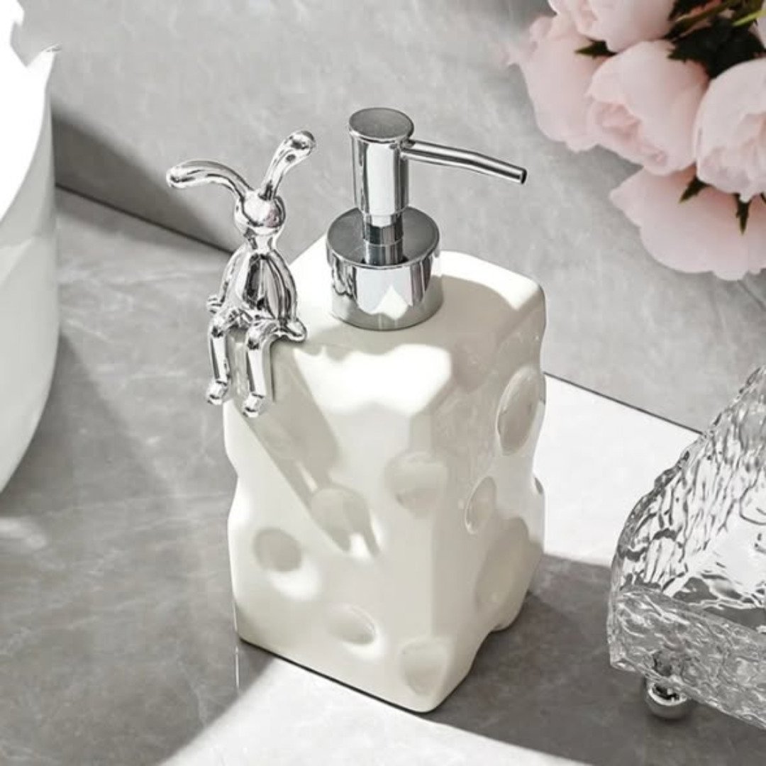 Rabbit Cheese Ceramic Liquid Soap Dispenser