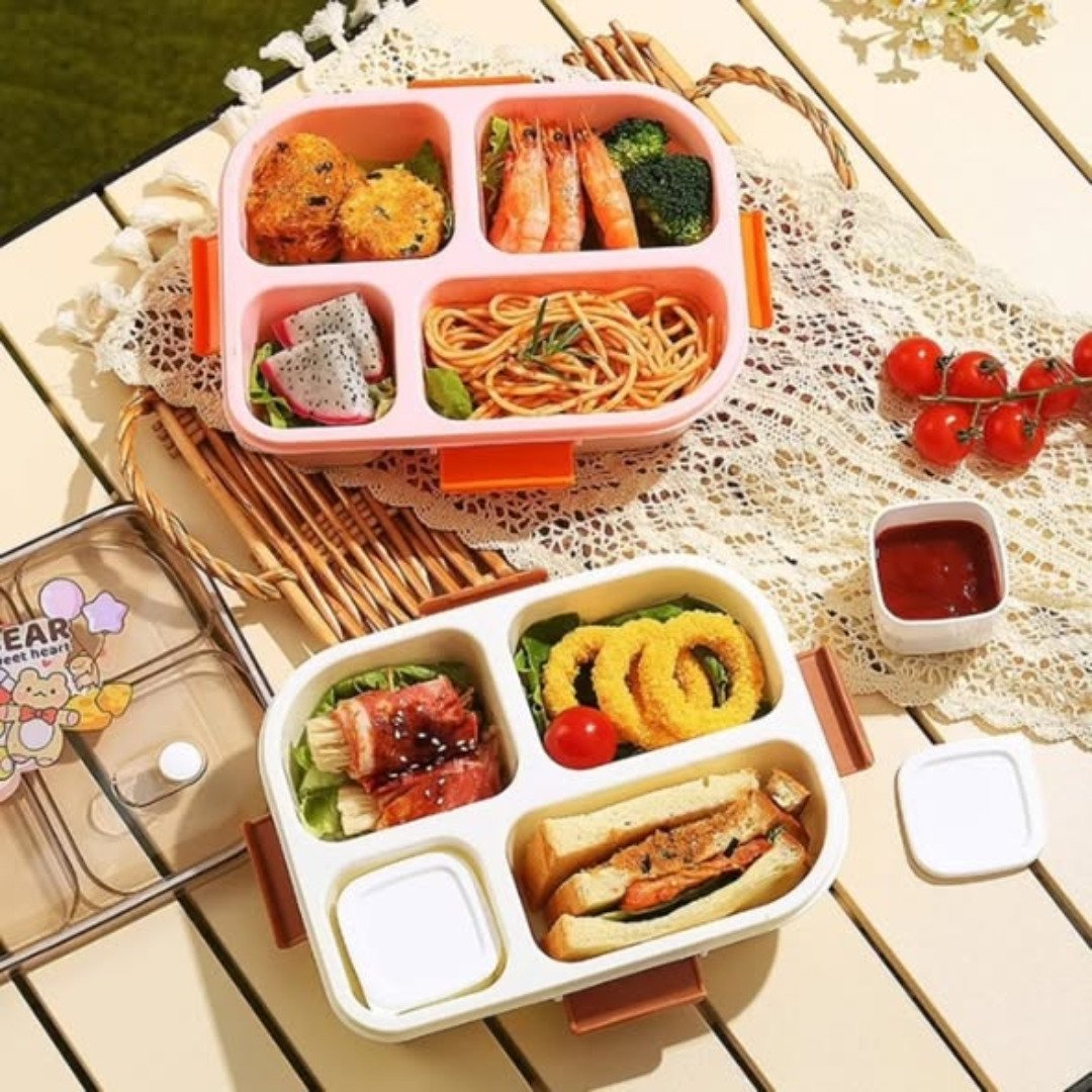 BIG SIZE HELLO BEAUTY 4 COMPARTMENT LUNCH BOX