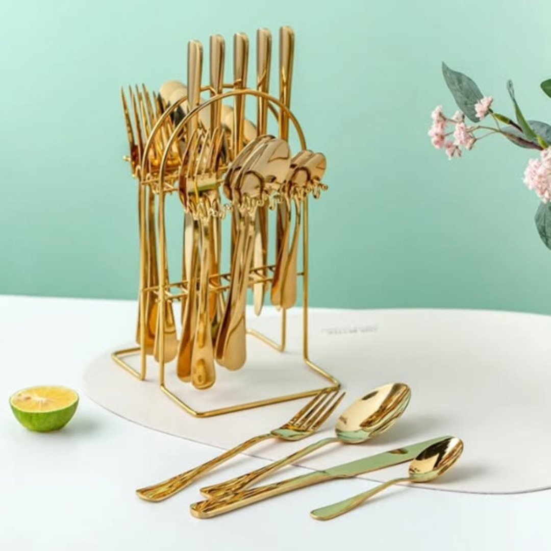 24pc Gold Cutlery Set