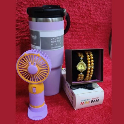 Insulated Mug and Fan Gift Set