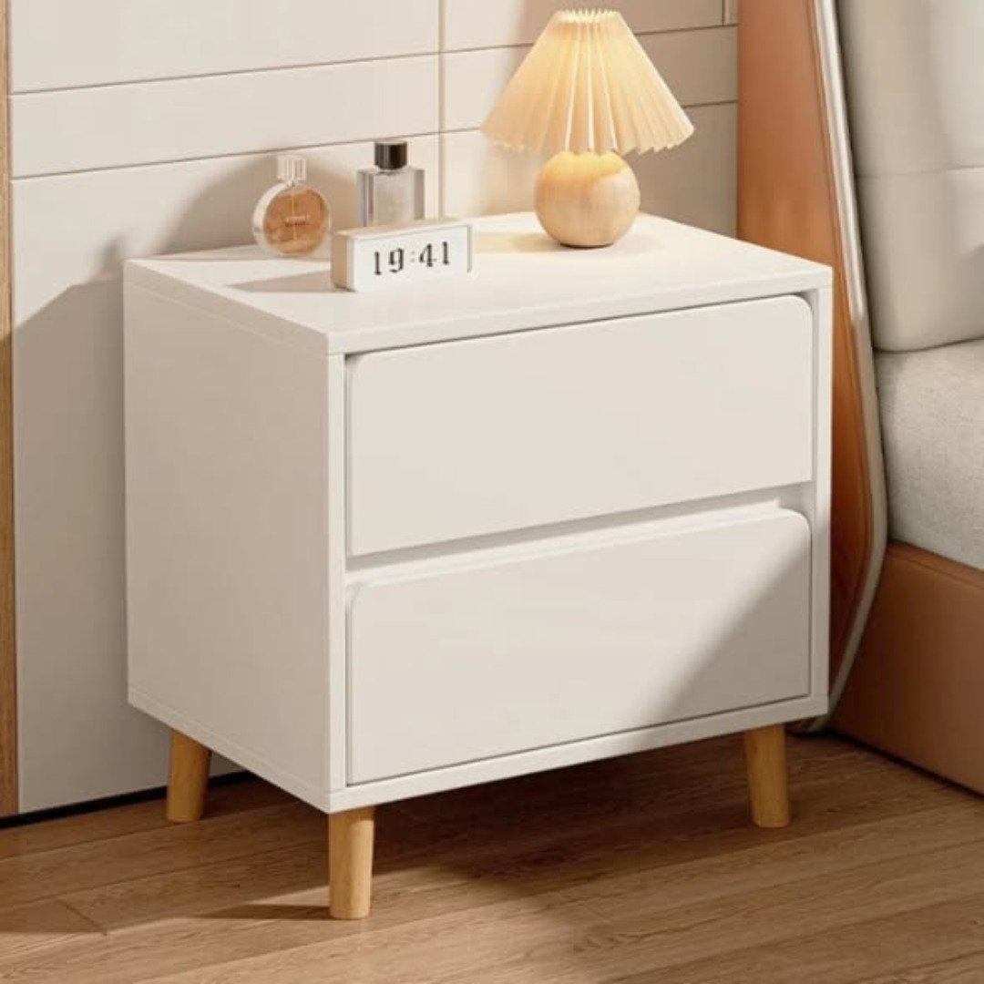 White - MODERN WOODEN BEDSIDE CABINET